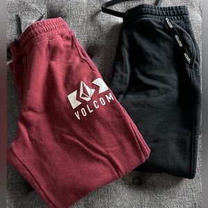 Men’s Small Drawstring Sweatpants -Lot of 2: (1) Volcom & (1) Hollister-Like New